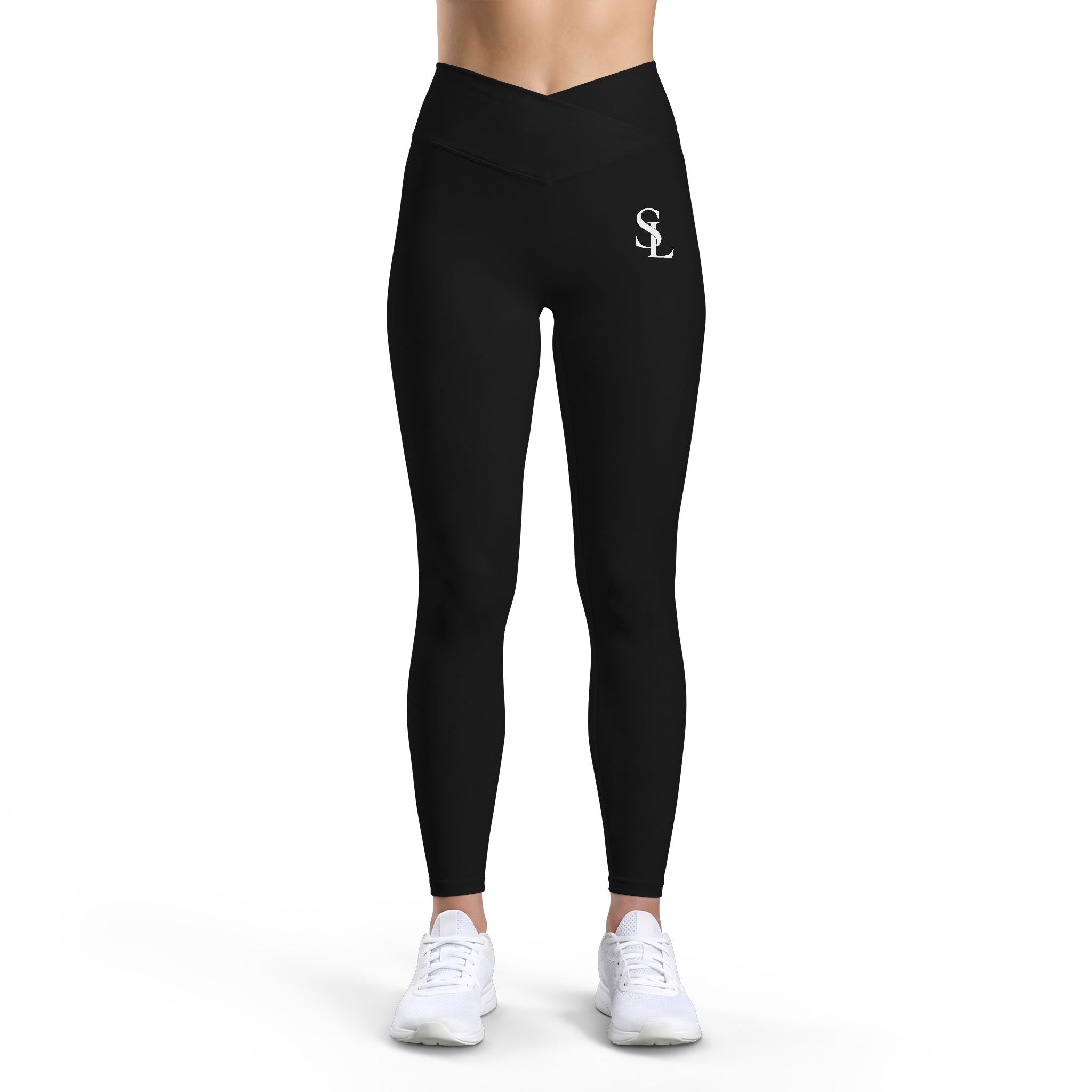 SL Monogram Leggings | Black V-Waist Athletic Leggings