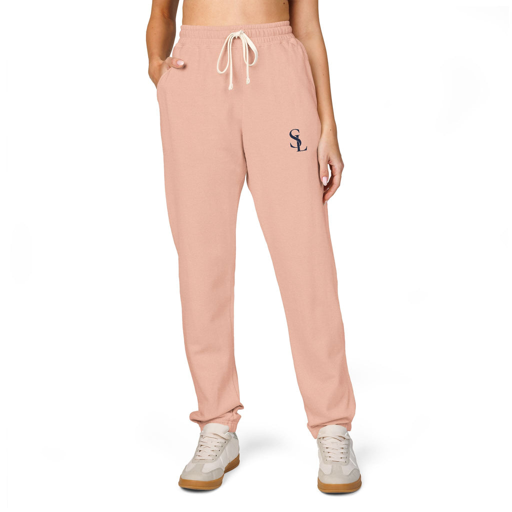 Small Embroidered Skull Sweatpants | Garment-Dyed Fleece Joggers