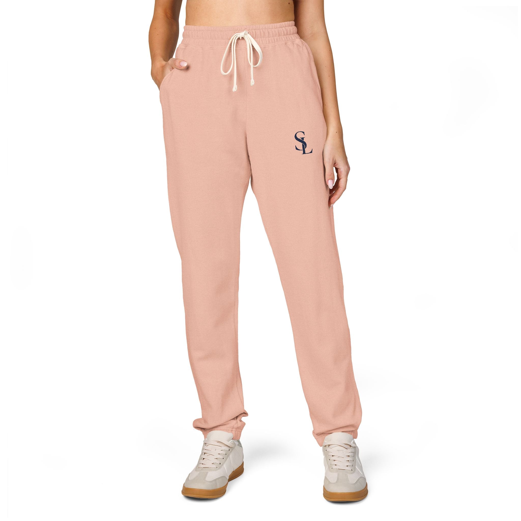 Small Embroidered Skull Sweatpants | Garment-Dyed Fleece Joggers