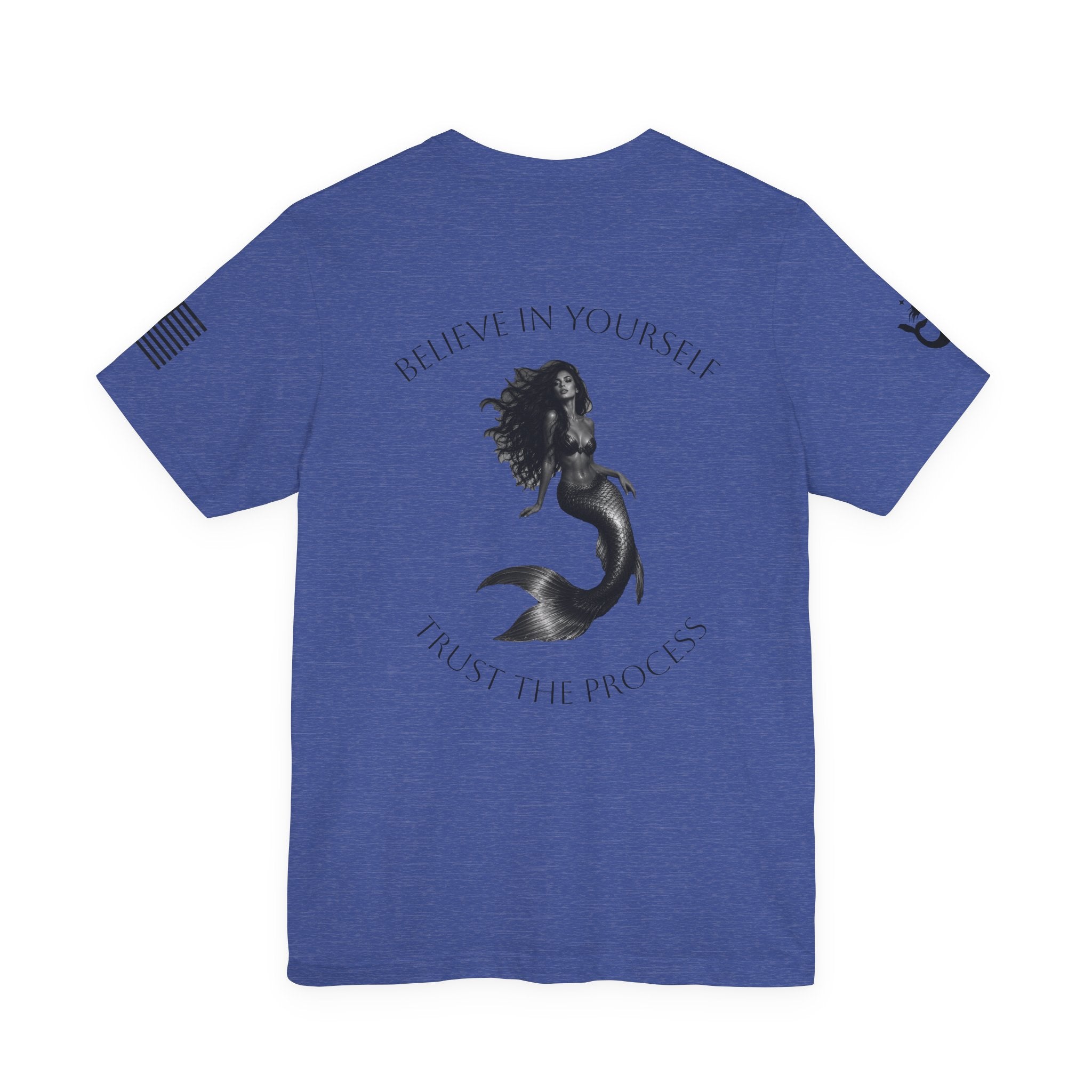 Black Mermaid Illustration Tee | "Believe in Yourself, Trust the Process"