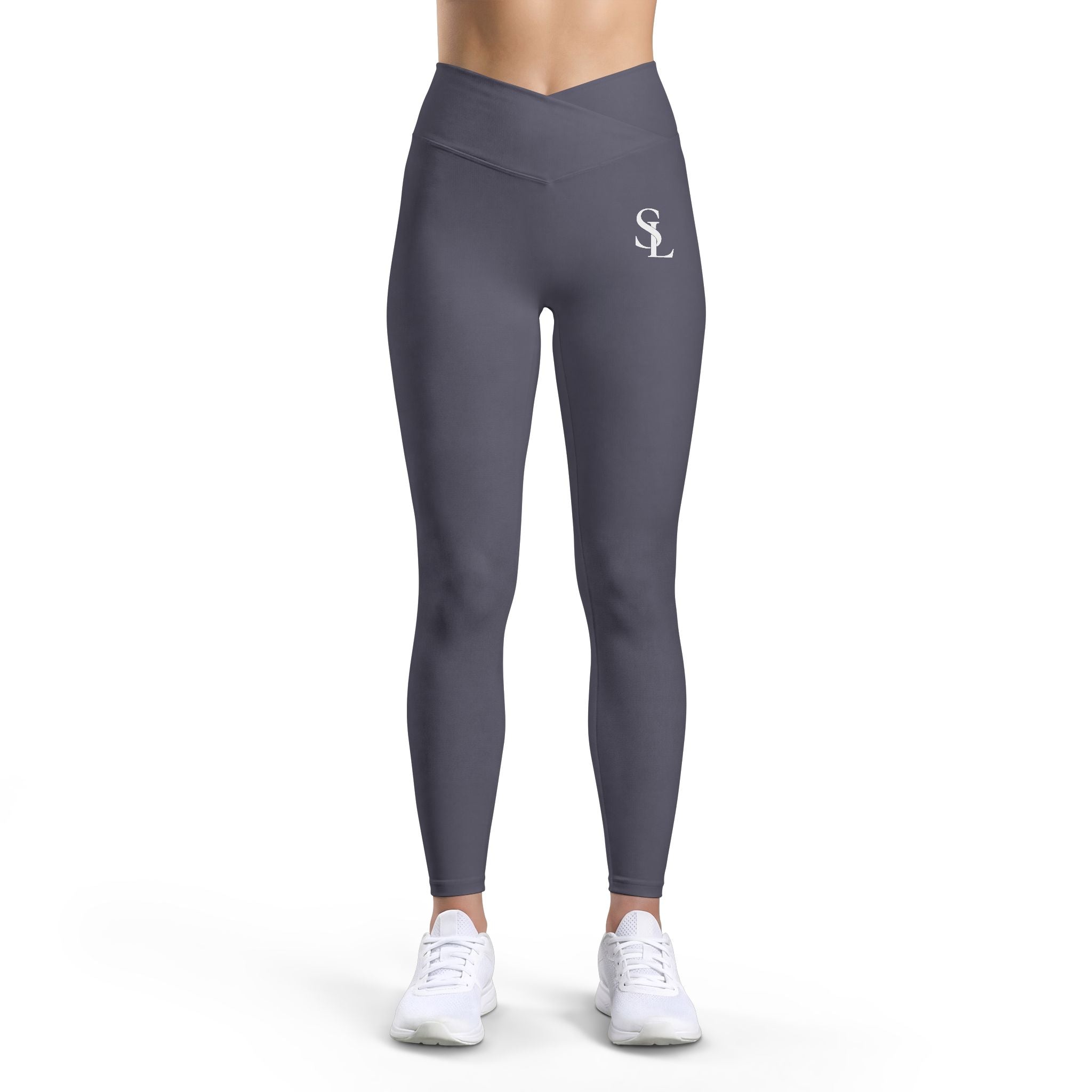 SL Monogram Leggings | Black V-Waist Athletic Leggings