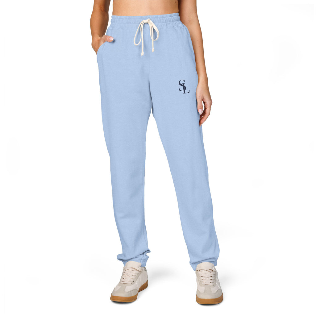 Small Embroidered Skull Sweatpants | Garment-Dyed Fleece Joggers