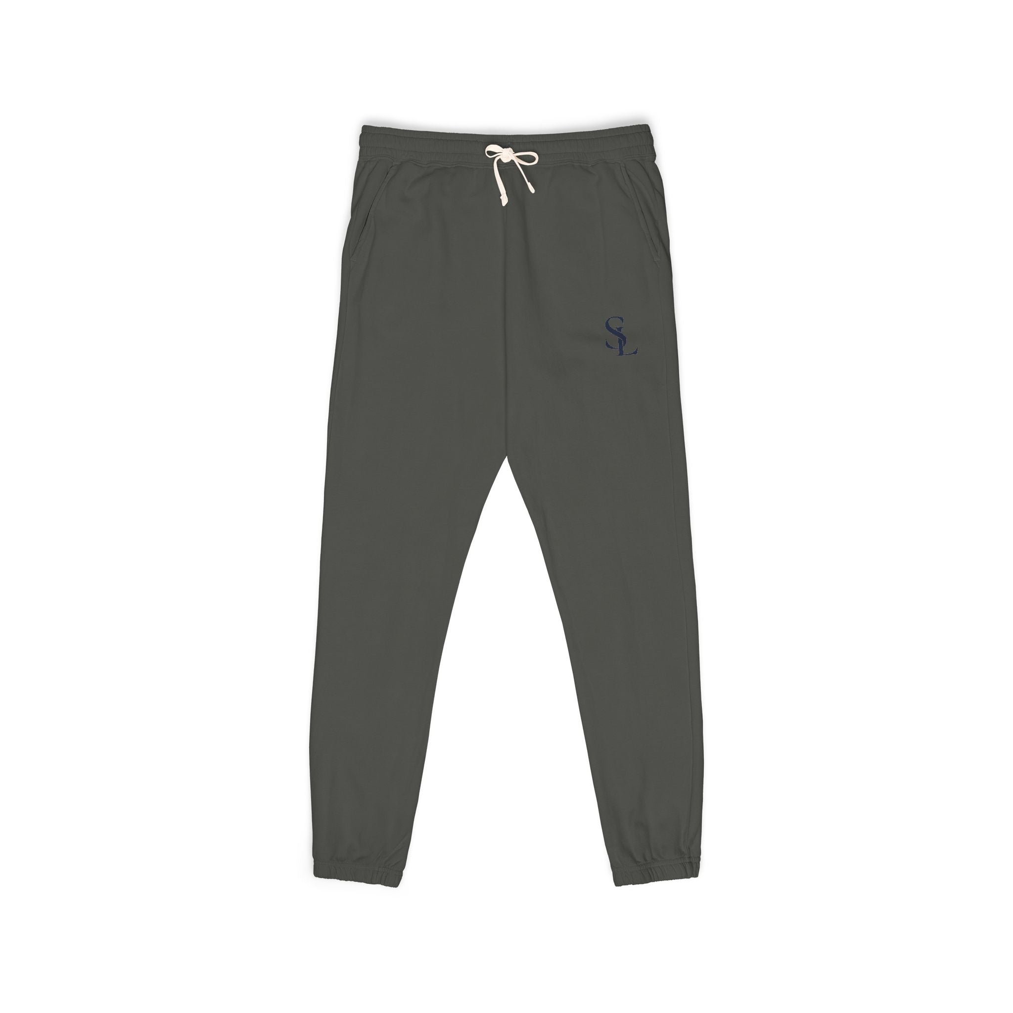 Small Embroidered Skull Sweatpants | Garment-Dyed Fleece Joggers