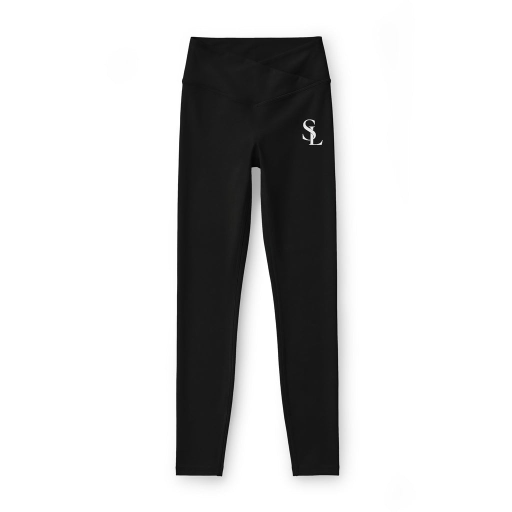 SL Monogram Leggings | Black V-Waist Athletic Leggings