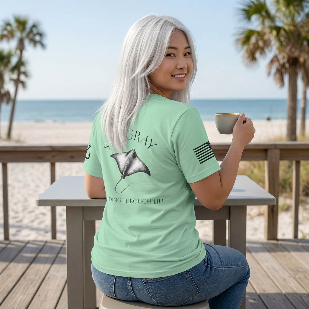 Stingray Illustration Tee | Marine Life Graphic T-Shirt