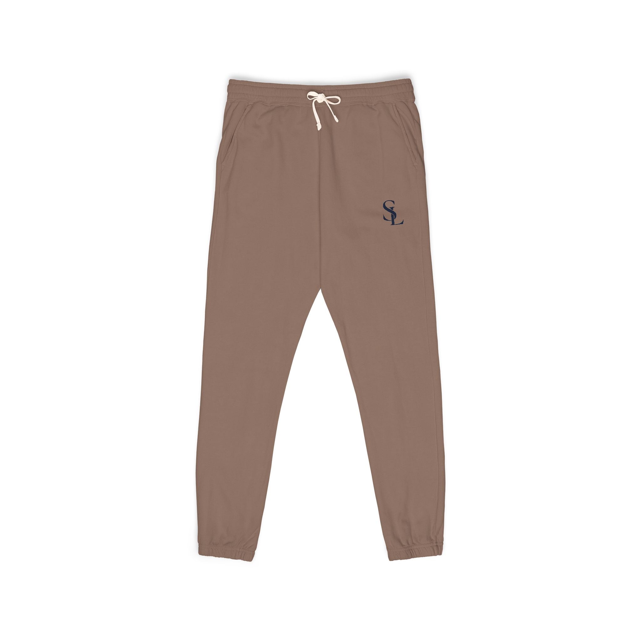 Small Embroidered Skull Sweatpants | Garment-Dyed Fleece Joggers