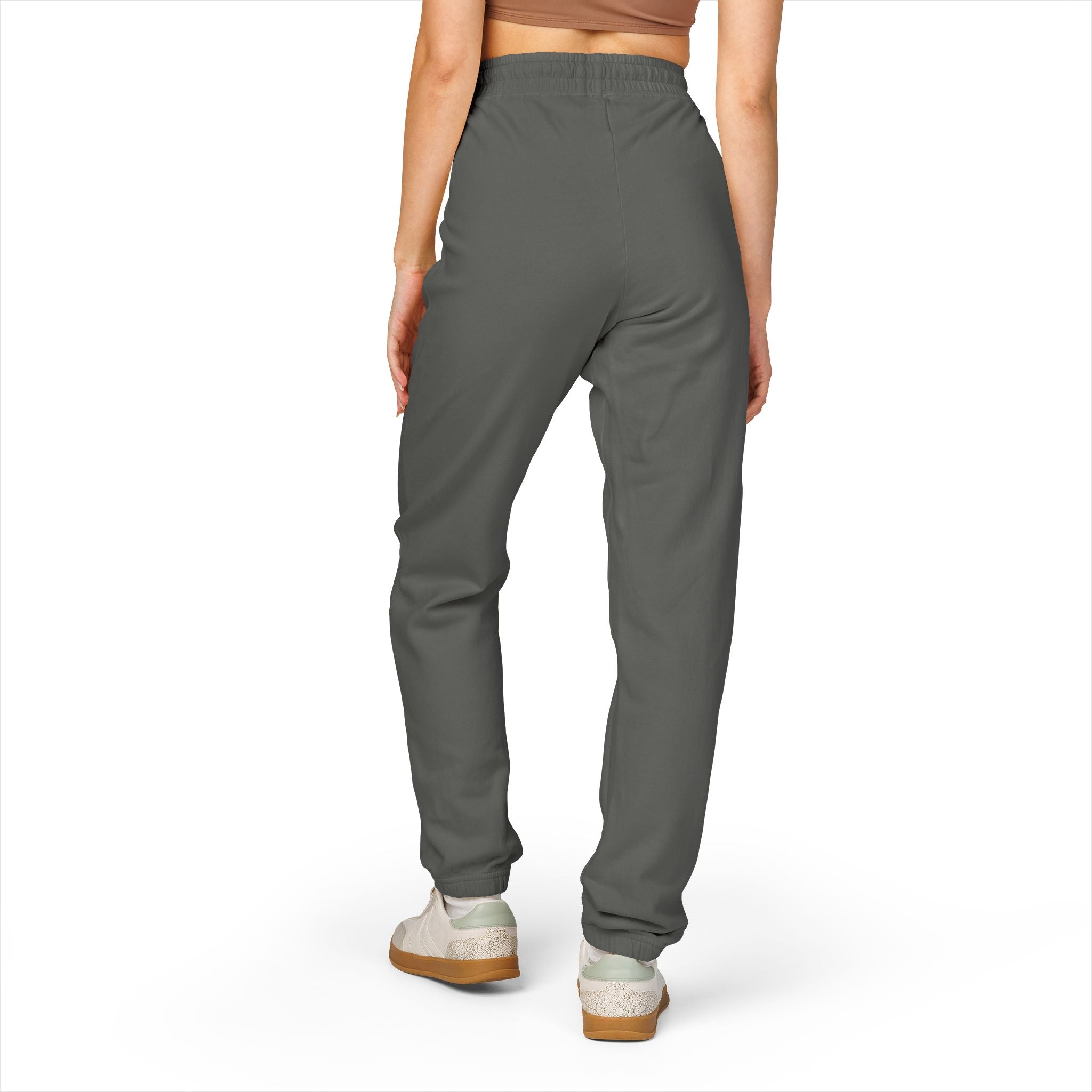 Small Embroidered Skull Sweatpants | Garment-Dyed Fleece Joggers