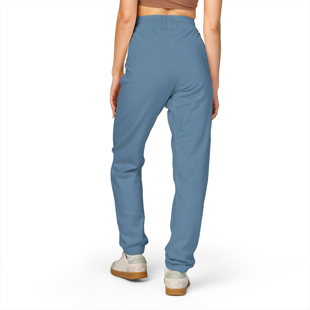 Small Embroidered Skull Sweatpants | Garment-Dyed Fleece Joggers