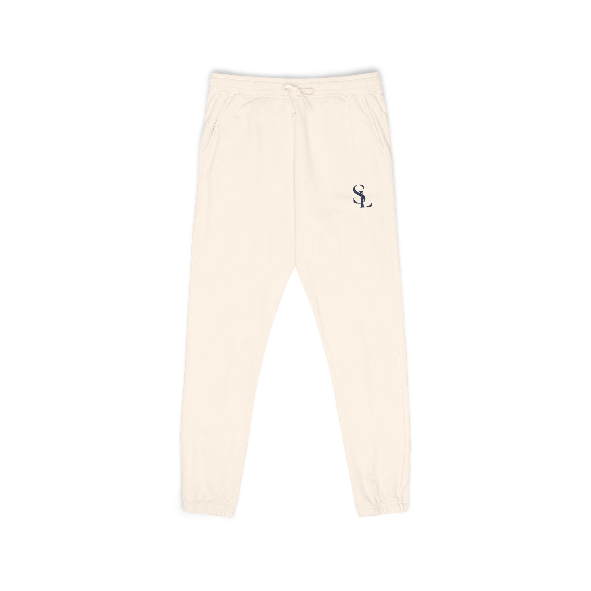 Small Embroidered Skull Sweatpants | Garment-Dyed Fleece Joggers