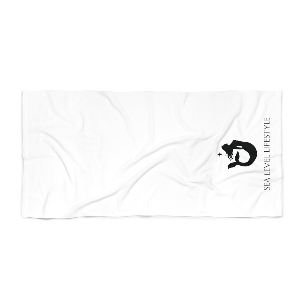 Sea Level Lifestyle logo Beach Towel | Coastal Minimalist Beach Towel